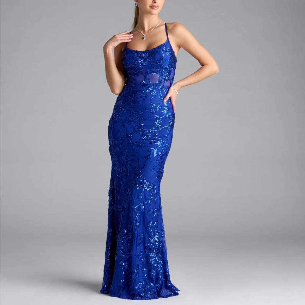 Windsor - Artemis open back mermaid sequin formal dress
